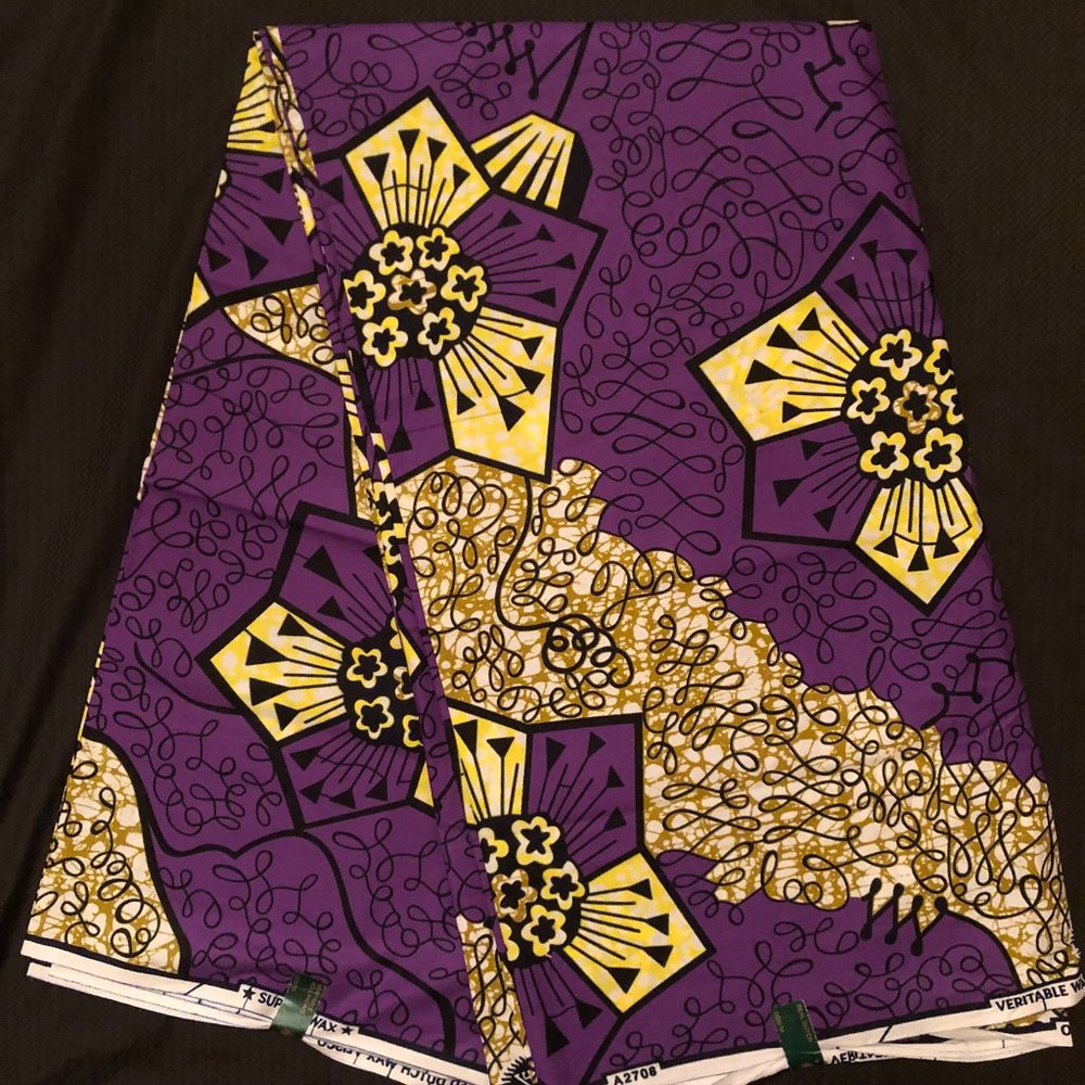 Ankara Fabric| Purple, Olive, Yellow| 2 Yards
